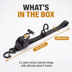 CargoPro  Auto Retract Tie-Down Ratchet Straps