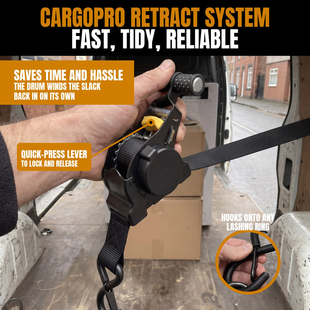 CargoPro  Auto Retract Tie-Down Ratchet Straps