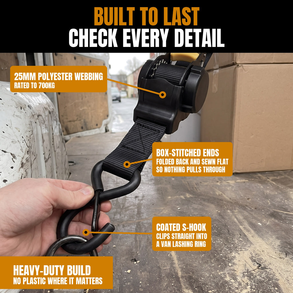 CargoPro  Auto Retract Tie-Down Ratchet Straps
