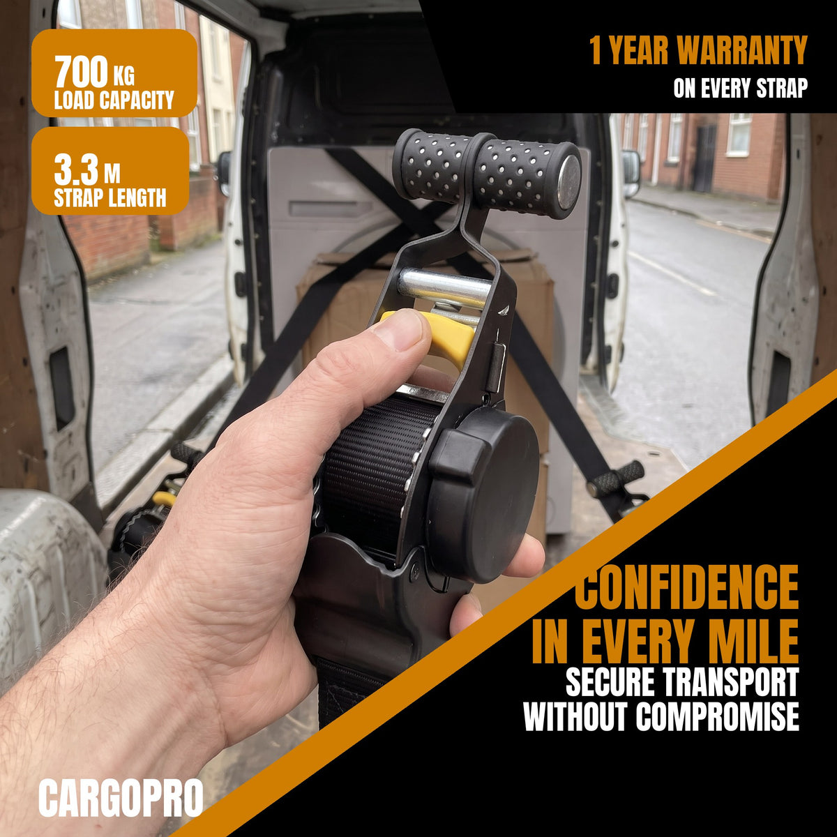 CargoPro  Auto Retract Tie-Down Ratchet Straps