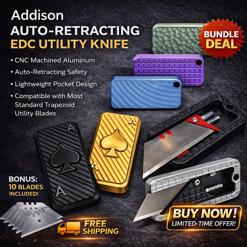 Addison Auto-Retracting EDC Utility Tool With Keyring Hole