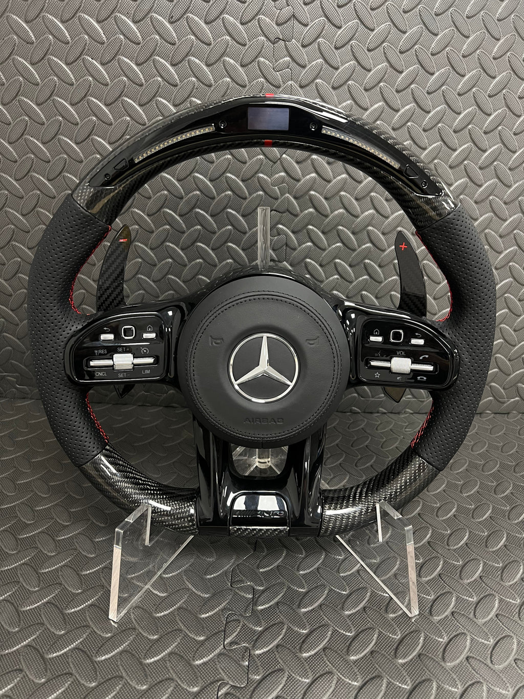 Mercedes A C E Class Carbon Fibre LED Steering Wheel — Addison Auto Retrofits