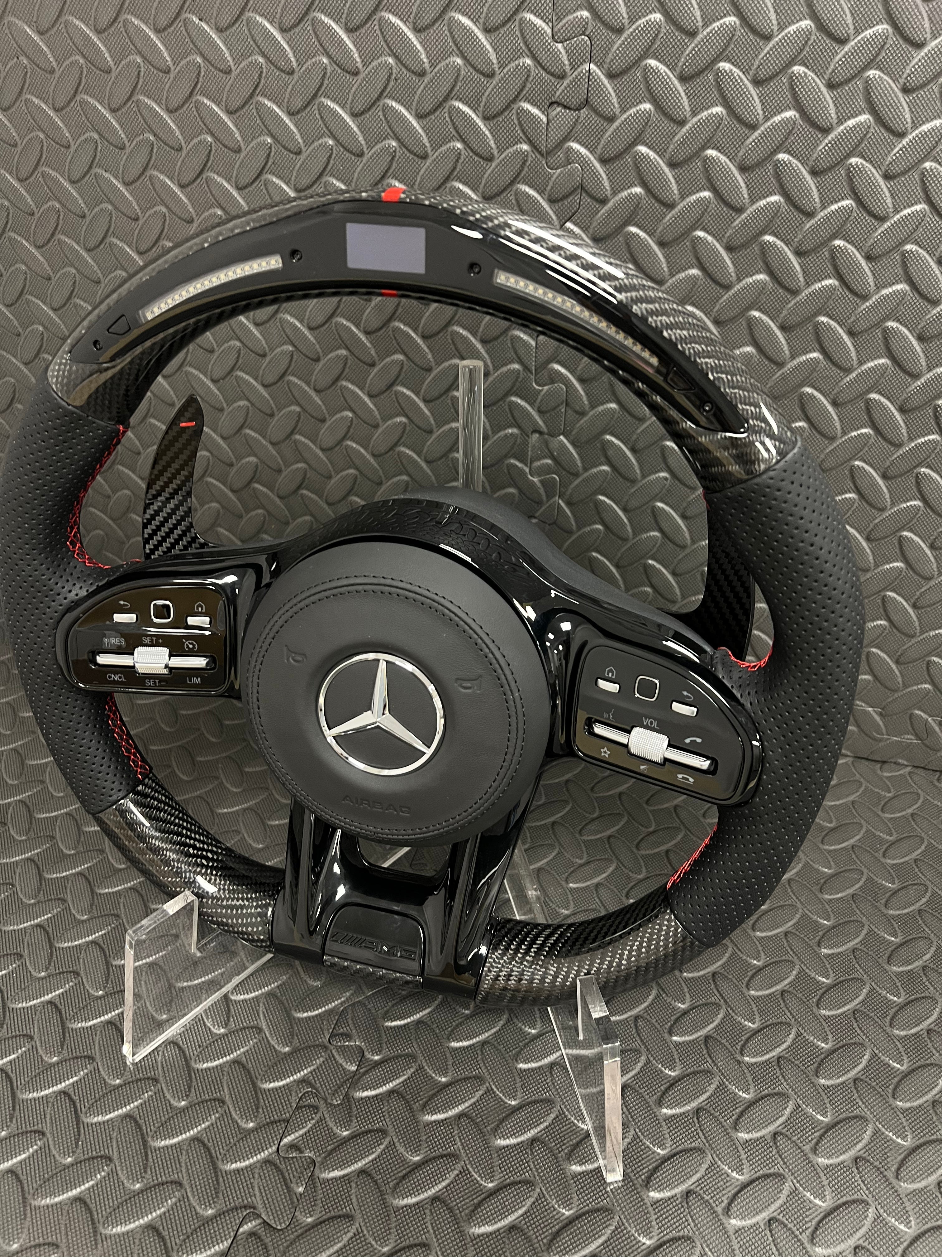 Mercedes A C E Class Carbon Fibre LED Steering Wheel — Addison Auto Retrofits