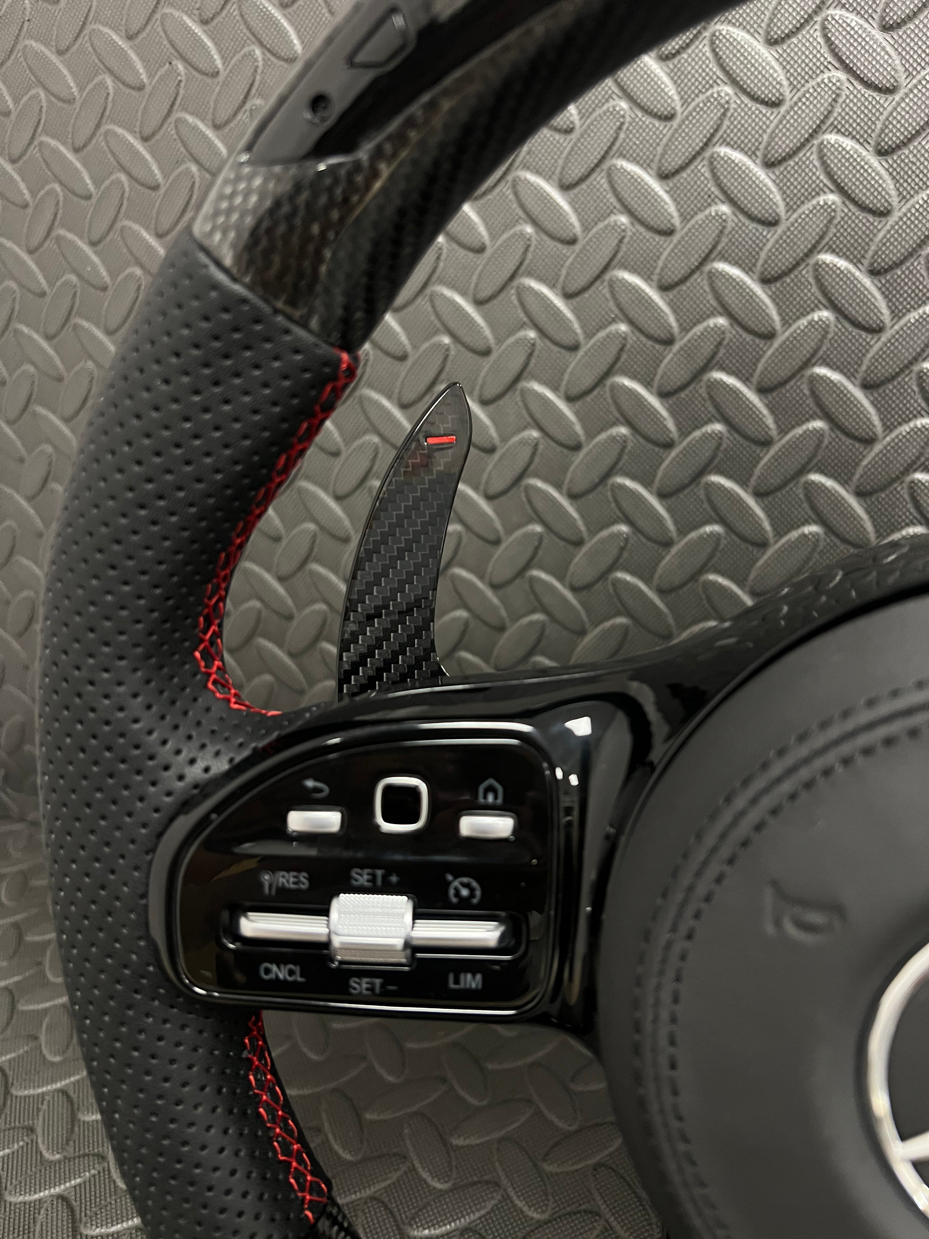 Mercedes A C E Class Carbon Fibre LED Steering Wheel — Addison Auto Retrofits