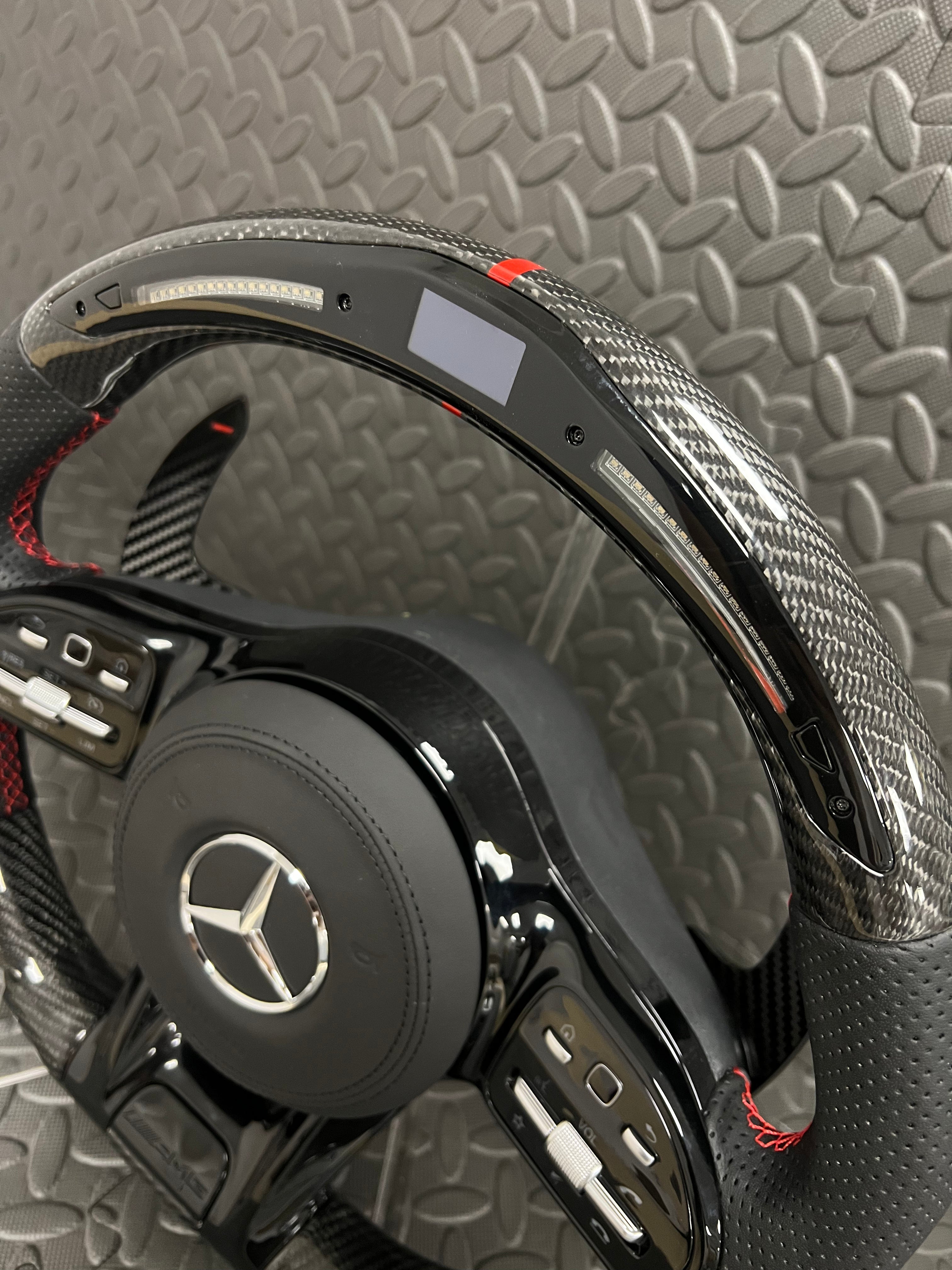 Mercedes A C E Class Carbon Fibre LED Steering Wheel — Addison Auto Retrofits