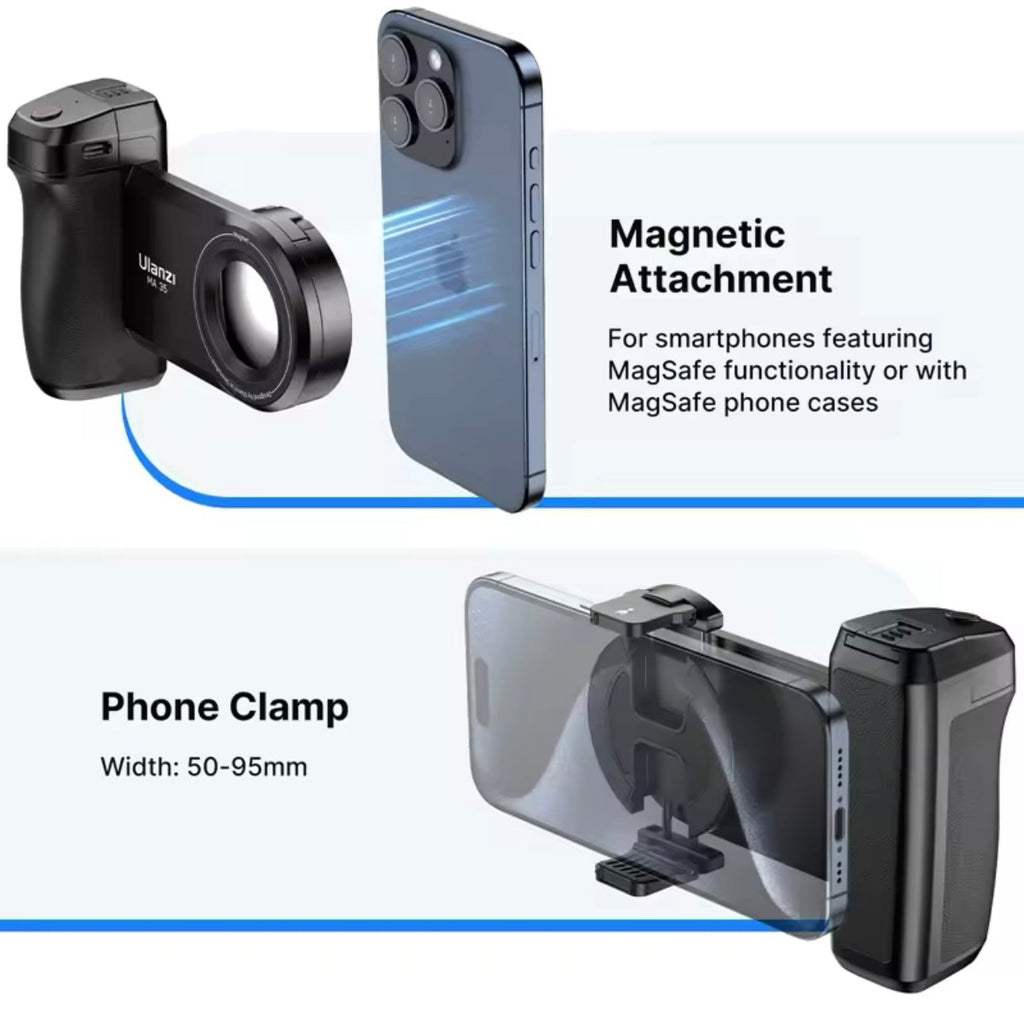 PhonePro MagSafe Bluetooth Camera Grip & Selfie Stabilizer – Ultimate Smartphone Handle for Smooth Vertical & Horizontal Shooting