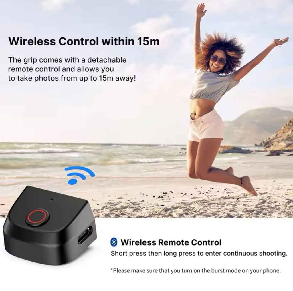 PhonePro MagSafe Bluetooth Camera Grip & Selfie Stabilizer – Ultimate Smartphone Handle for Smooth Vertical & Horizontal Shooting