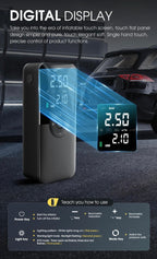 AirGuard Pro™ – Portable Digital Tire Inflator with LED Light & Power Bank