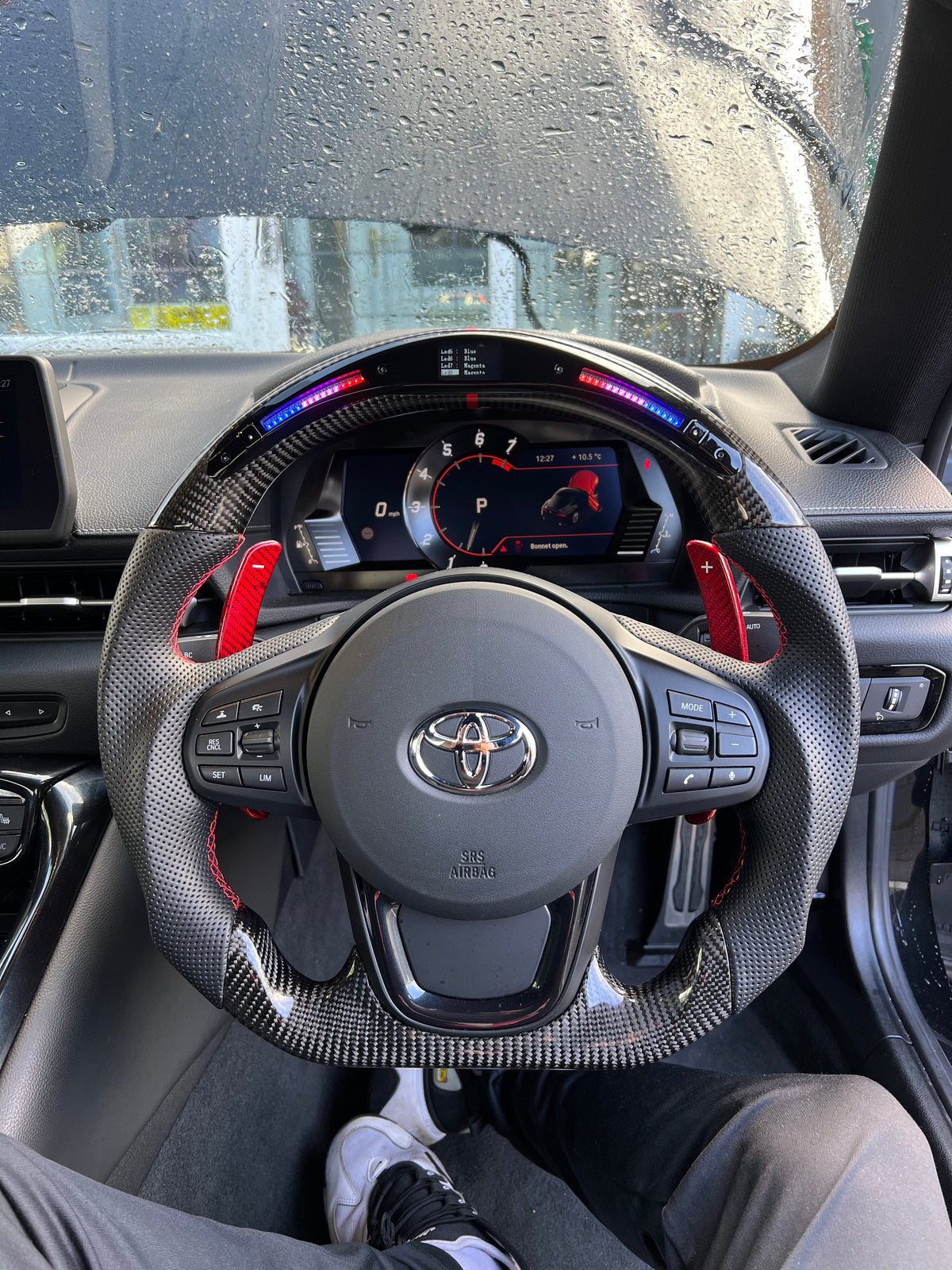 Toyota Supra MK5 A90 Carbon Fibre LED Steering Wheel — Addison Auto Retrofits