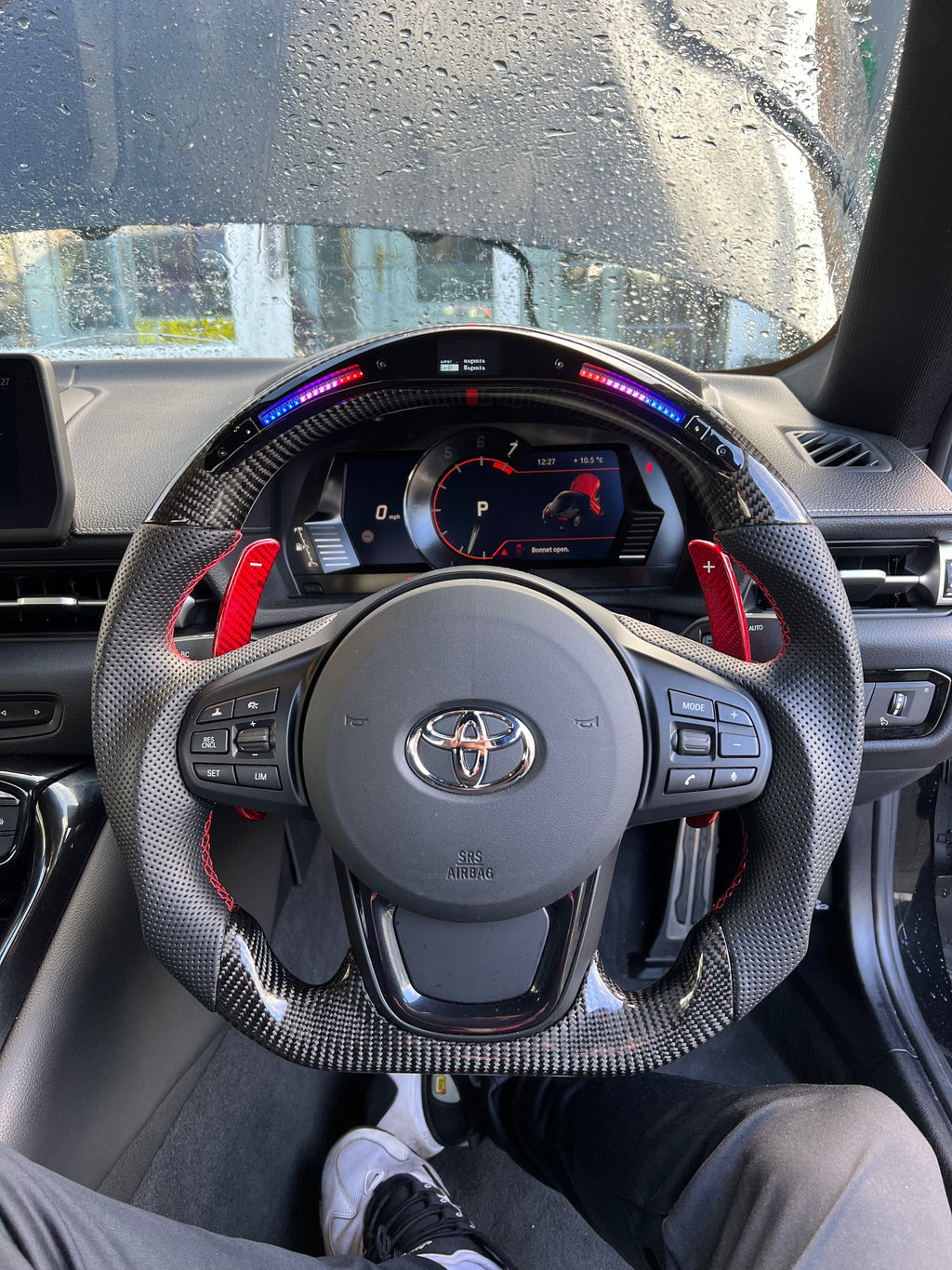 Toyota Supra MK5 A90 Carbon Fibre LED Steering Wheel — Addison Auto Retrofits
