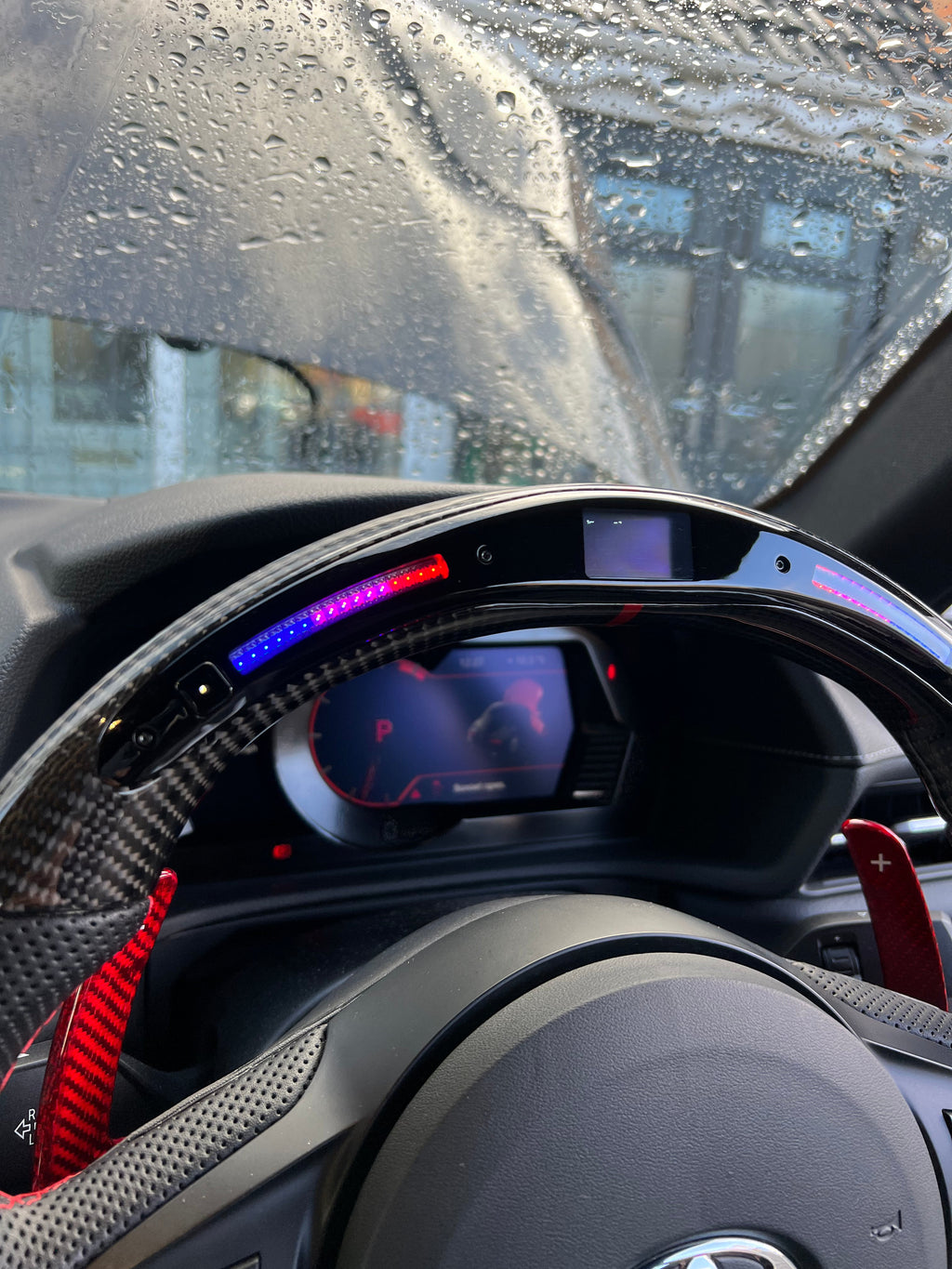 Toyota Supra MK5 A90 Carbon Fibre LED Steering Wheel — Addison Auto Retrofits