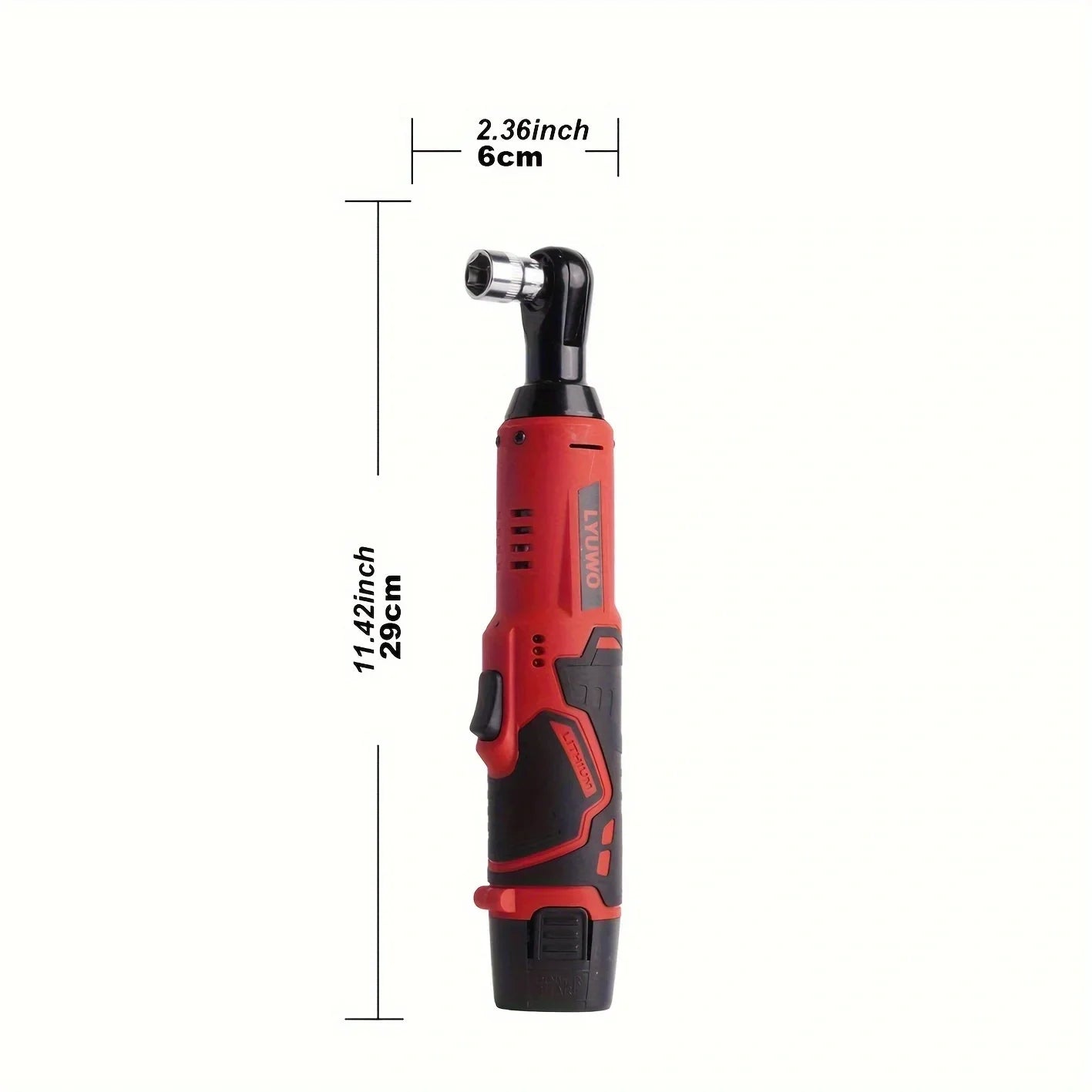 12V Cordless Right Angle Electric Ratchet 45NM 3/8 Inch + FREE Carry case + 4 Sockets FREE