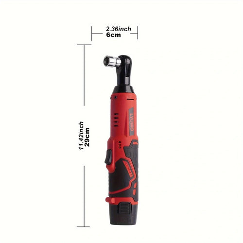 12V Cordless Right Angle Electric Ratchet 45NM 3/8 Inch + FREE Carry case + 4 Sockets FREE