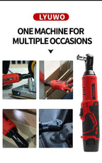 12V Cordless Right Angle Electric Ratchet 45NM 3/8 Inch + FREE Carry case + 4 Sockets FREE