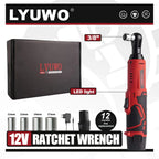 12V Cordless Right Angle Electric Ratchet 45NM 3/8 Inch + FREE Carry case + 4 Sockets FREE