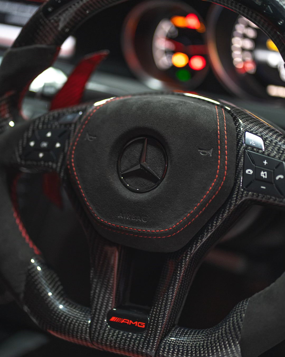 Mercedes W204 C,E Class Carbon Fibre LED Steering Wheel — Addison Auto Retrofits