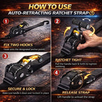 CargoPro  Auto Retract Tie-Down Ratchet Straps