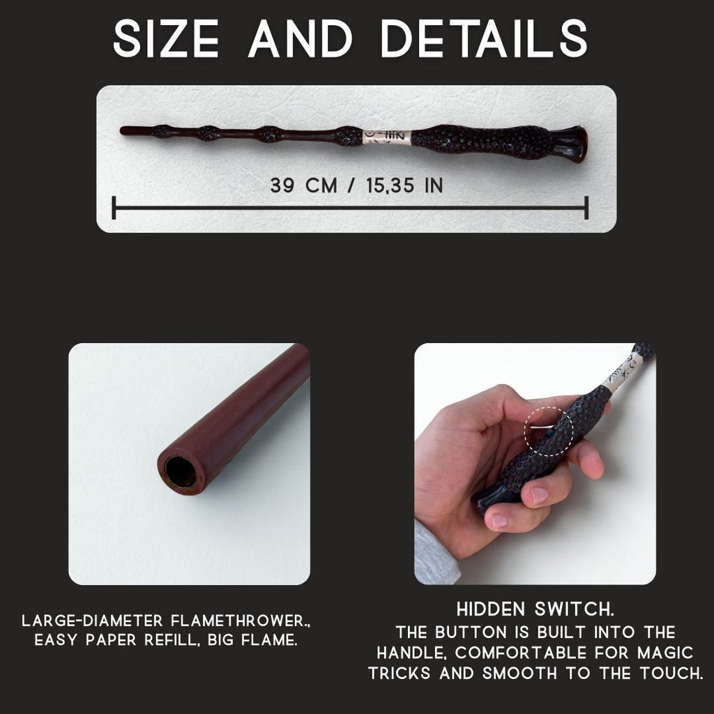 Flame-Shooting Wand for Magical Performances