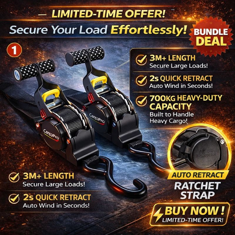 CargoPro  Auto Retract Tie-Down Ratchet Straps